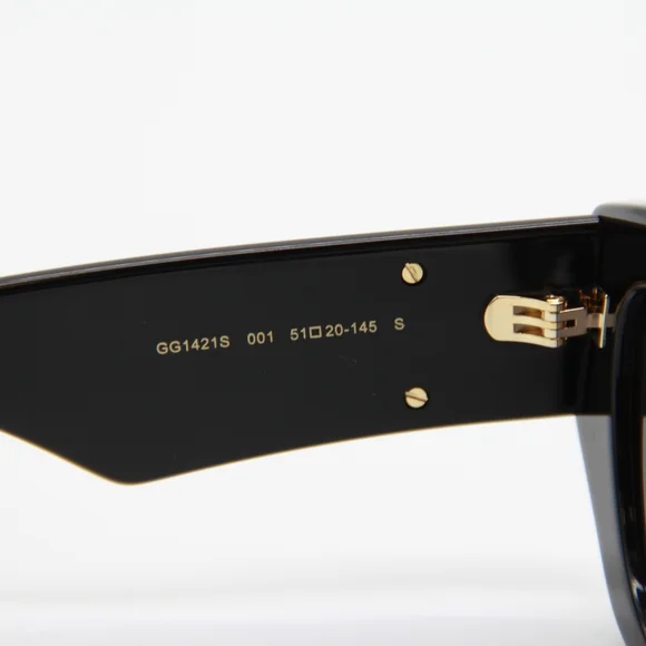 NEW GUCCI GG1421S 001 WOMEN BLACK SUNGLASSES GUCCI - Picture 12 of 15